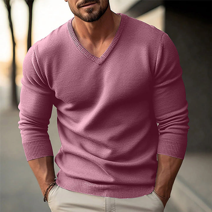 Men's V-neck Long-Sleeved