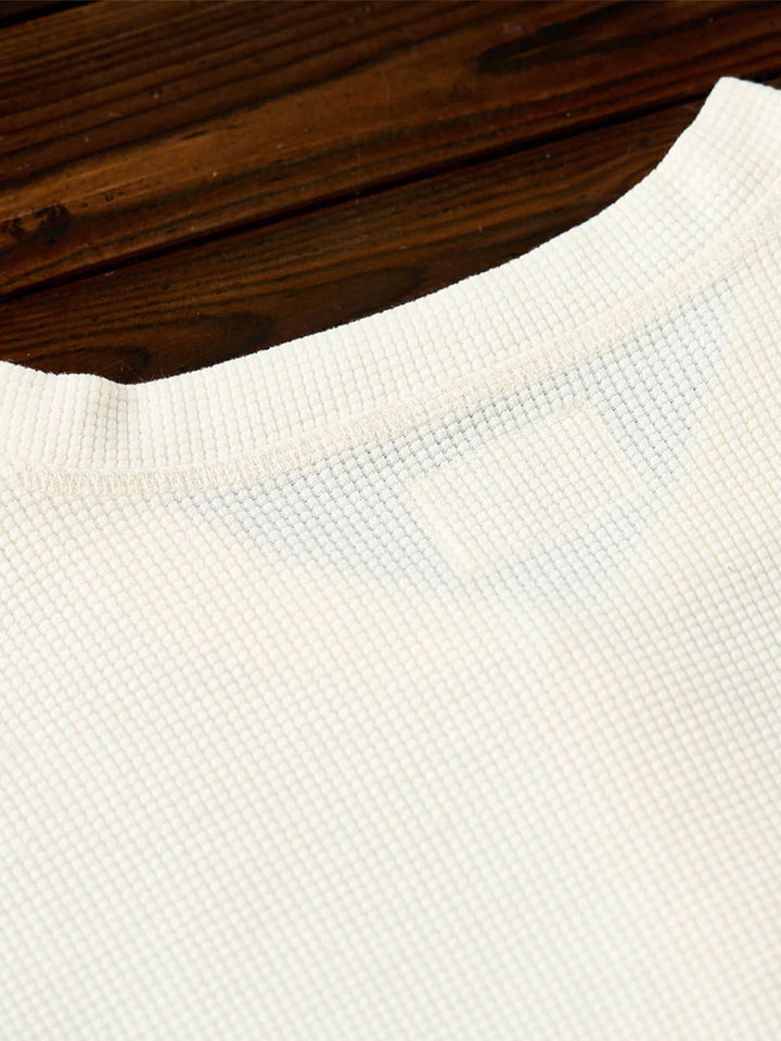 Turquoise Button Waffle Henley T-Shirt