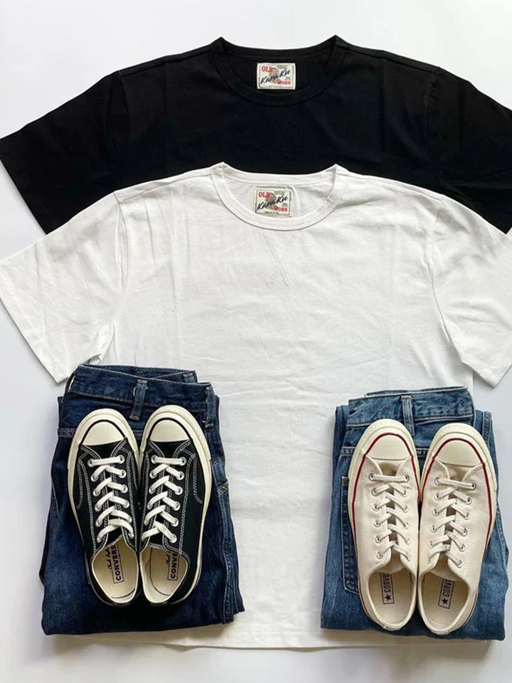 Solid Cotton Navy Crew Neck T-shirts
