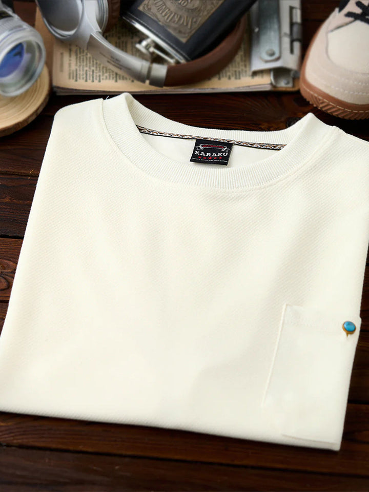 Turquoise Button Pocket T-Shirt