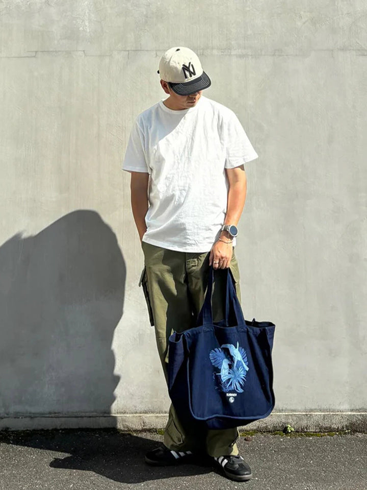 Solid Cotton Navy Crew Neck T-shirts