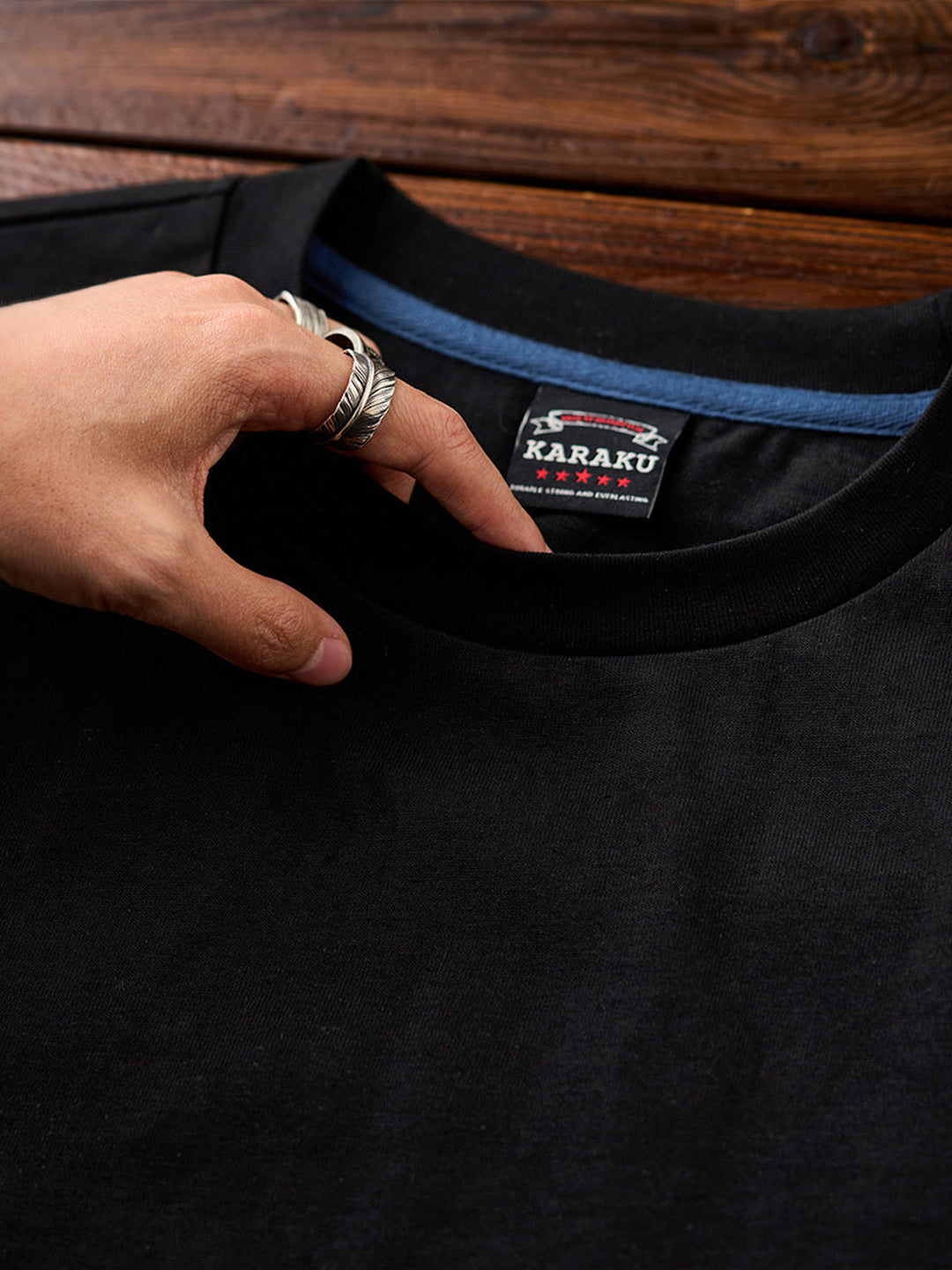 Sleeve Embroidered Cotton T-shirt