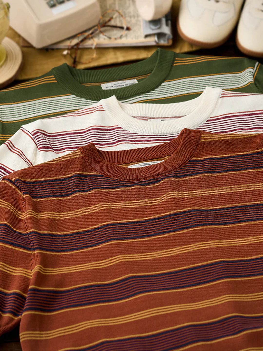 Multi-Border Heavyweight T-shirt