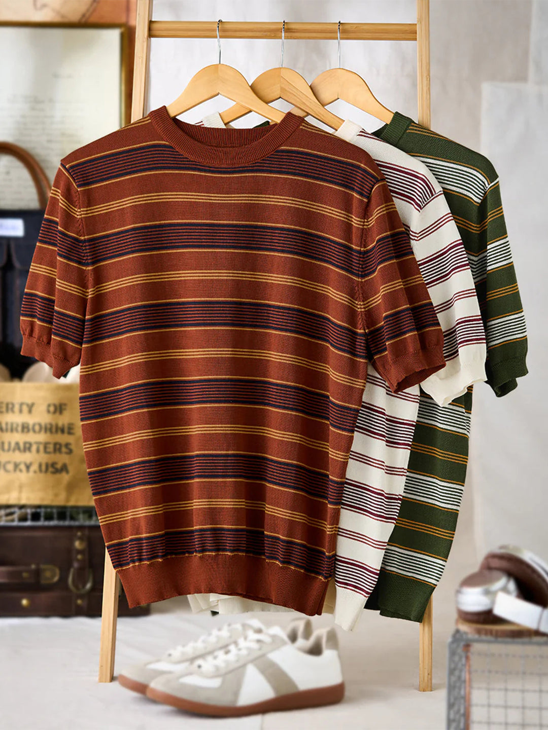 Multi-Border Heavyweight T-shirt