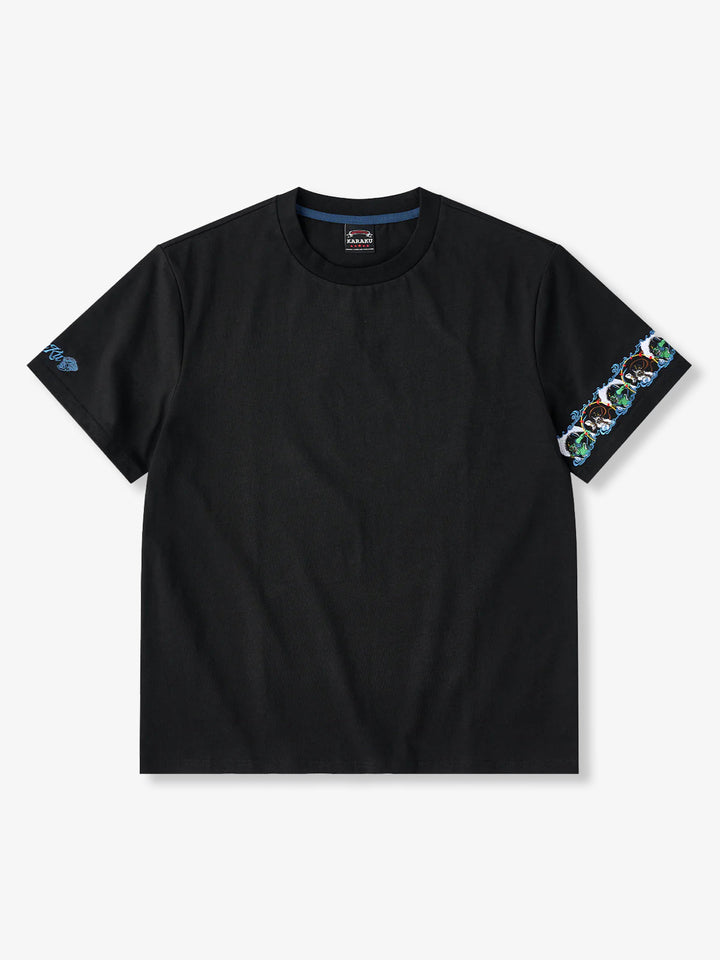 Sleeve Embroidered Cotton T-shirt