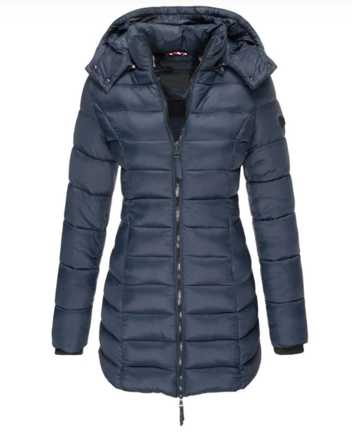 Plumífero para mujer Elisa - Abrigo para mujer con plumas, chaqueta acolchada con capucha