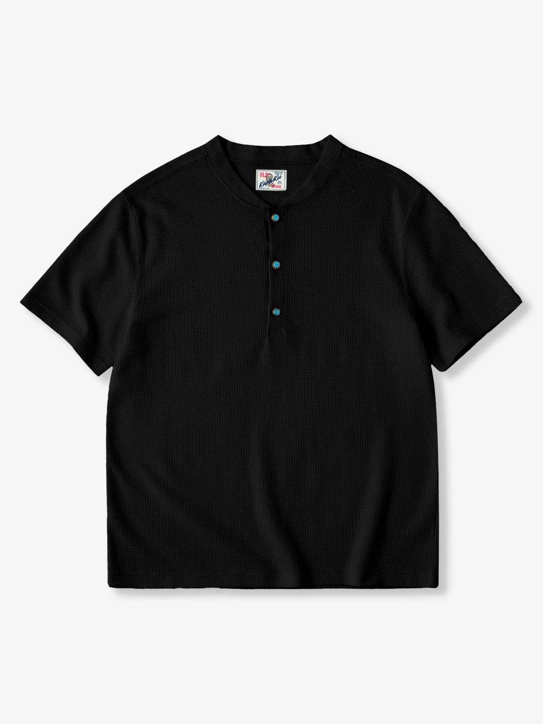 Turquoise Button Waffle Henley T-Shirt
