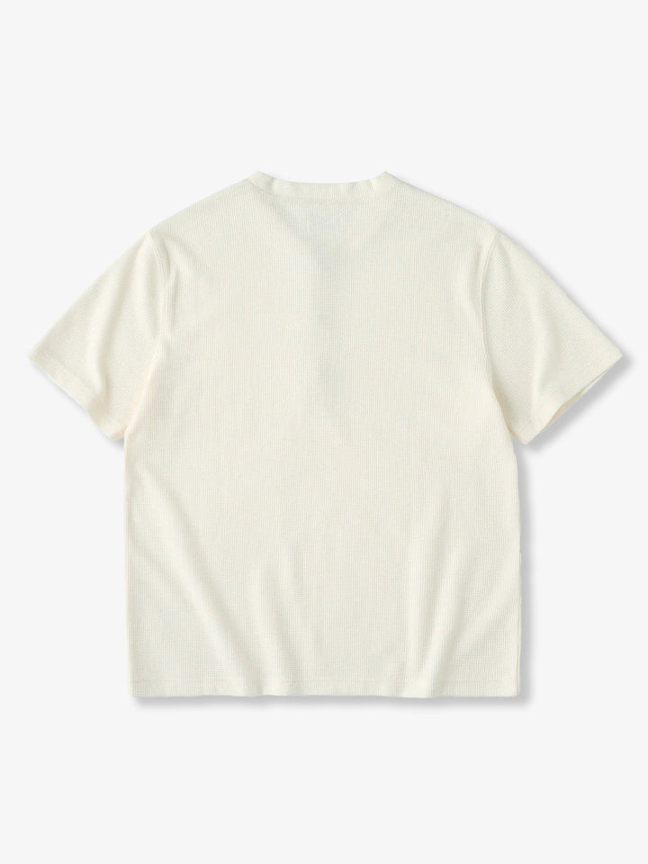 Turquoise Button Waffle Henley T-Shirt