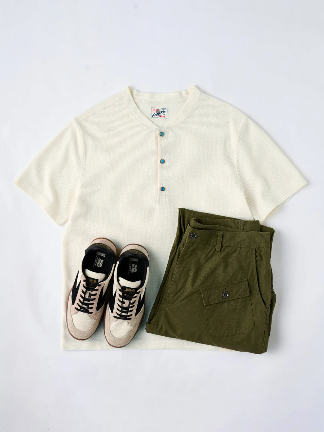 Turquoise Button Waffle Henley T-Shirt