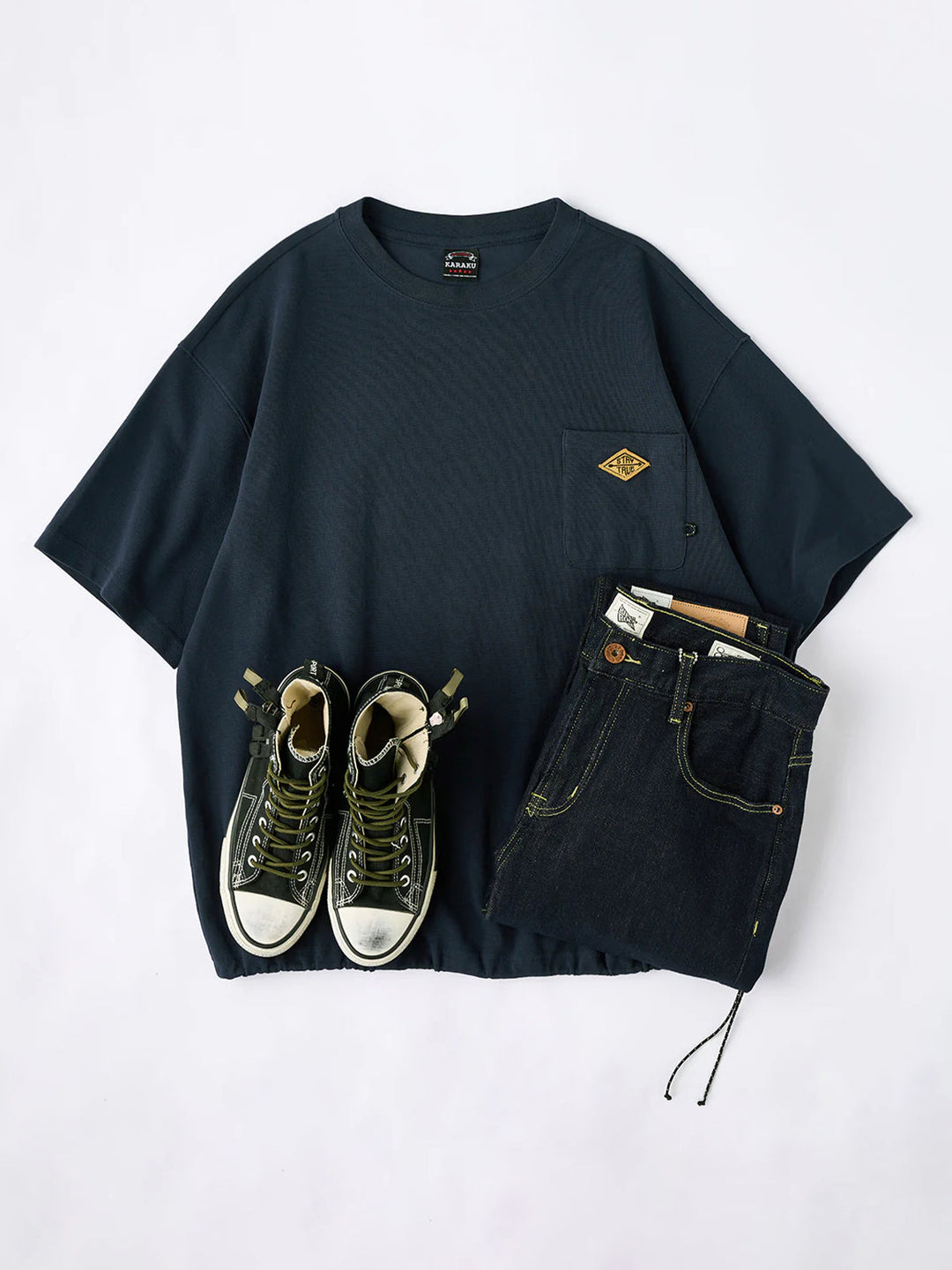 Embroidered Drawstring T-shirt
