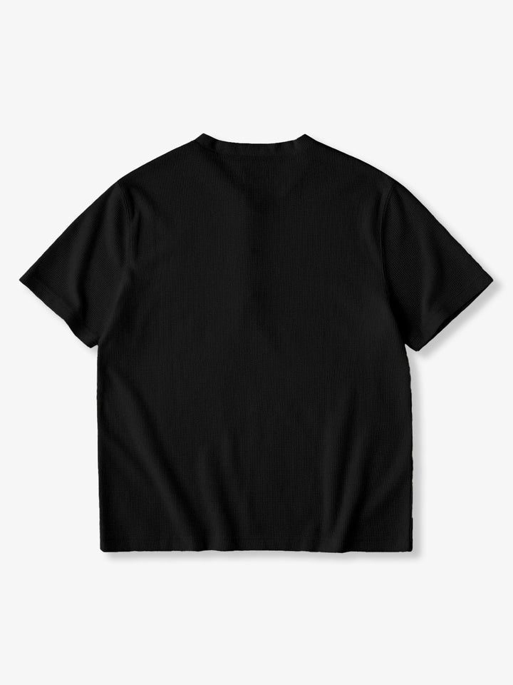 Turquoise Button Waffle Henley T-Shirt