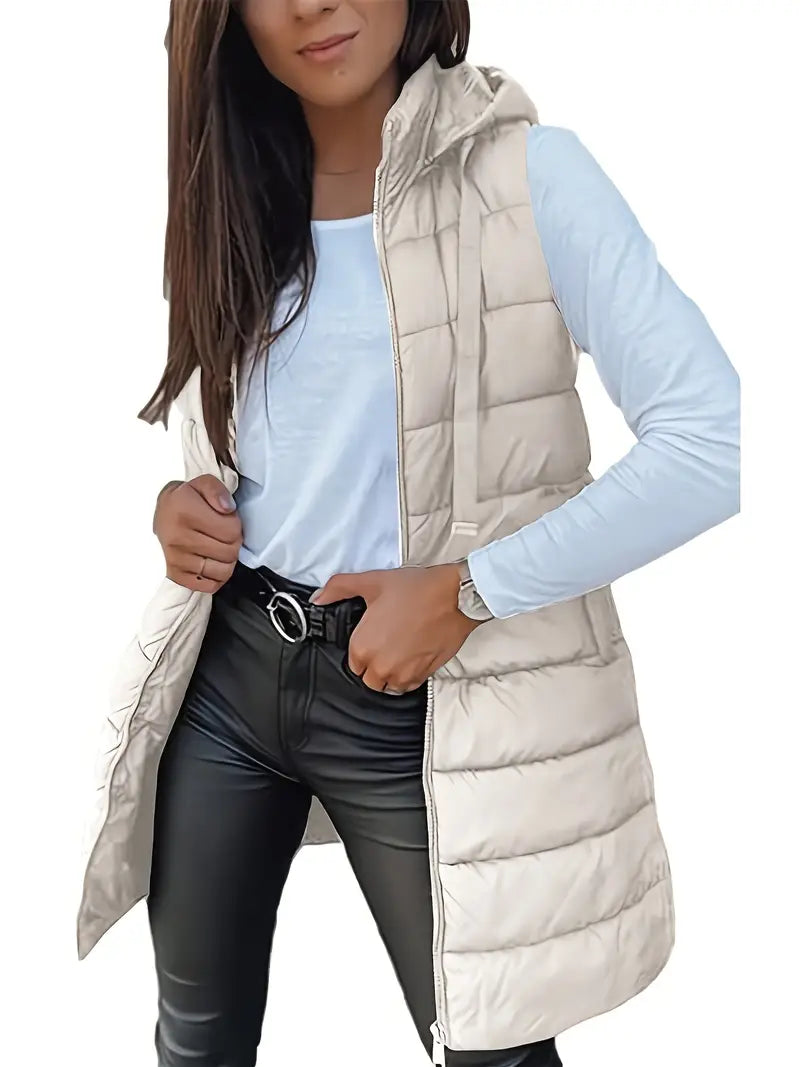 Chaleco casual con capucha moderna para mujer