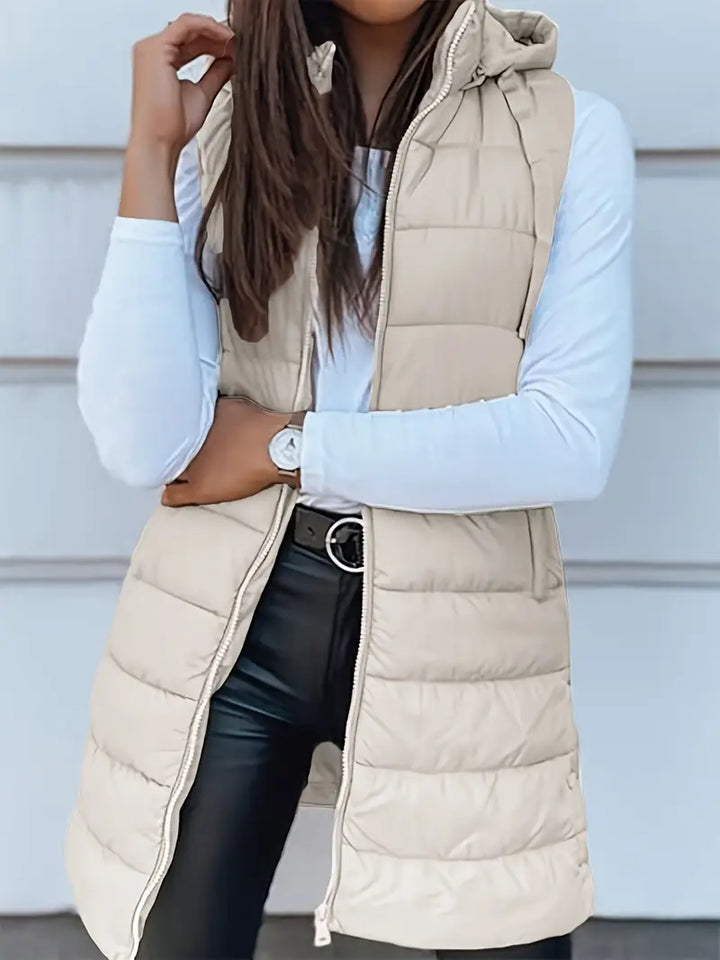 Chaleco casual con capucha moderna para mujer