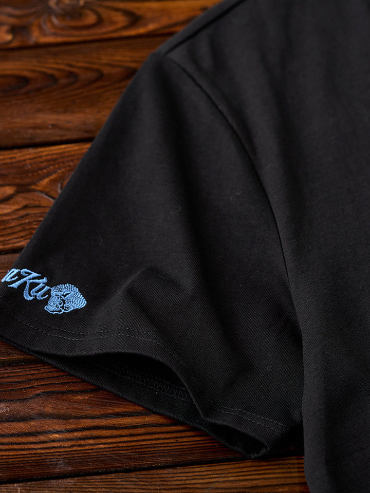Sleeve Embroidered Cotton T-shirt