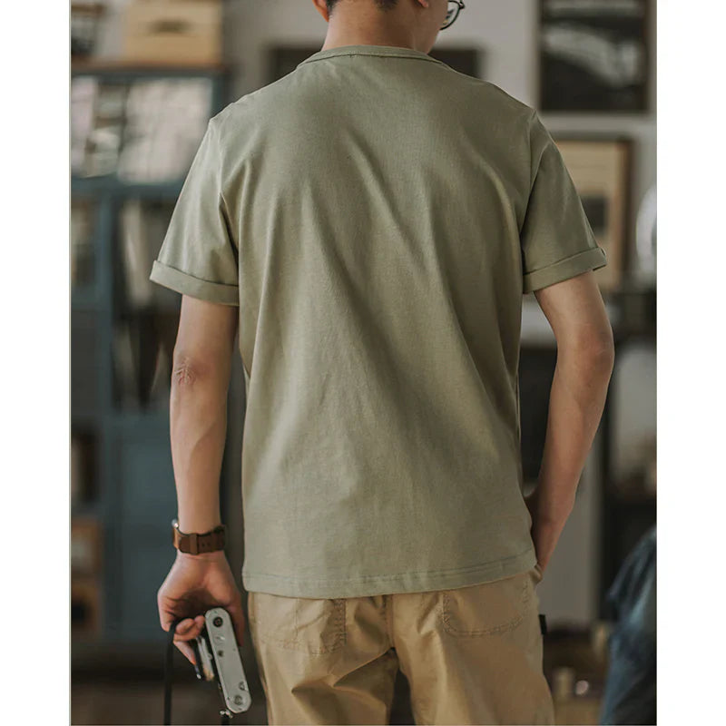 Crew-Neck Short Sleeve Cotton T-shirt