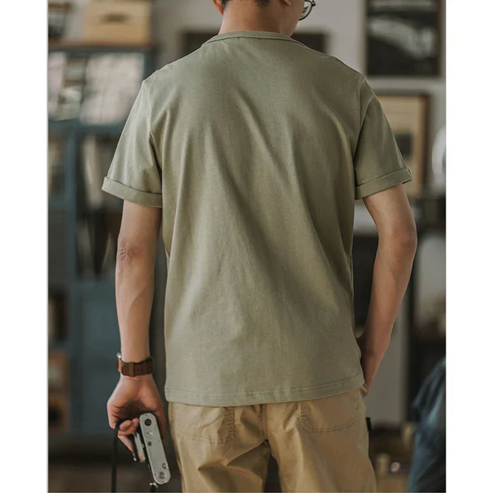 Crew-Neck Short Sleeve Cotton T-shirt