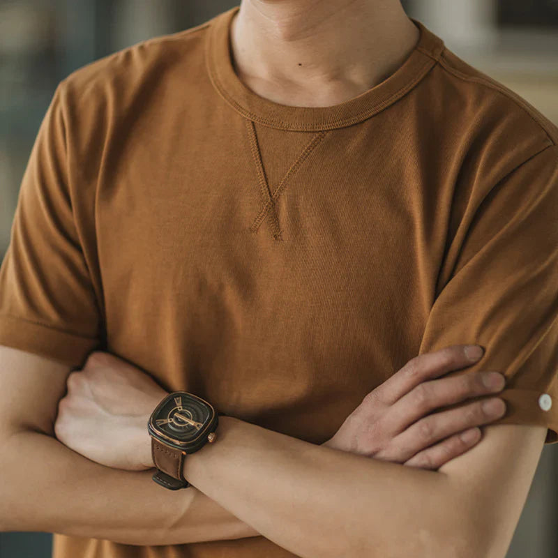 Crew-Neck Short Sleeve Cotton T-shirt