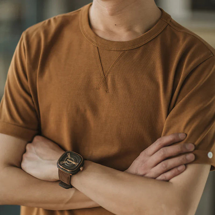 Crew-Neck Short Sleeve Cotton T-shirt