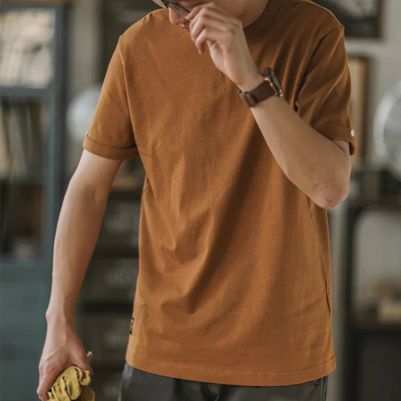 Crew-Neck Short Sleeve Cotton T-shirt