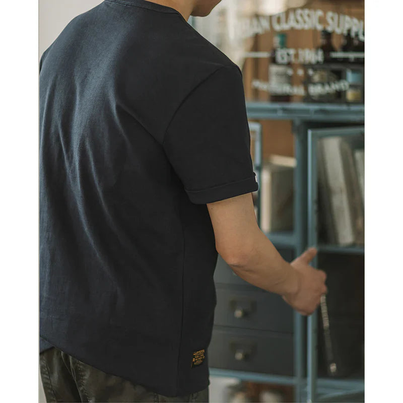 Crew-Neck Short Sleeve Cotton T-shirt