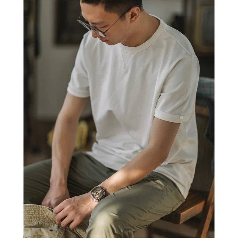 Crew-Neck Short Sleeve Cotton T-shirt