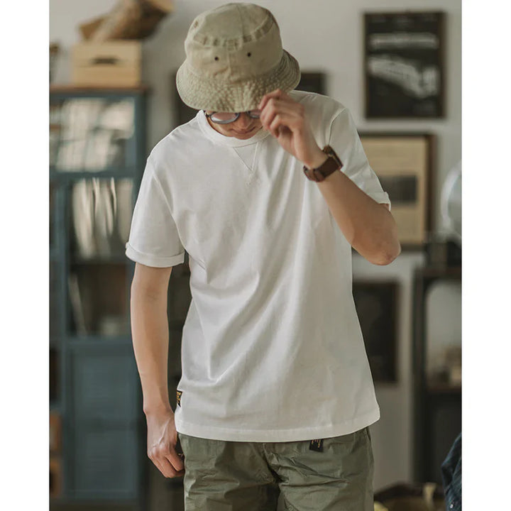 Crew-Neck Short Sleeve Cotton T-shirt