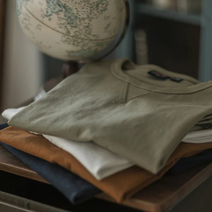 Crew-Neck Short Sleeve Cotton T-shirt