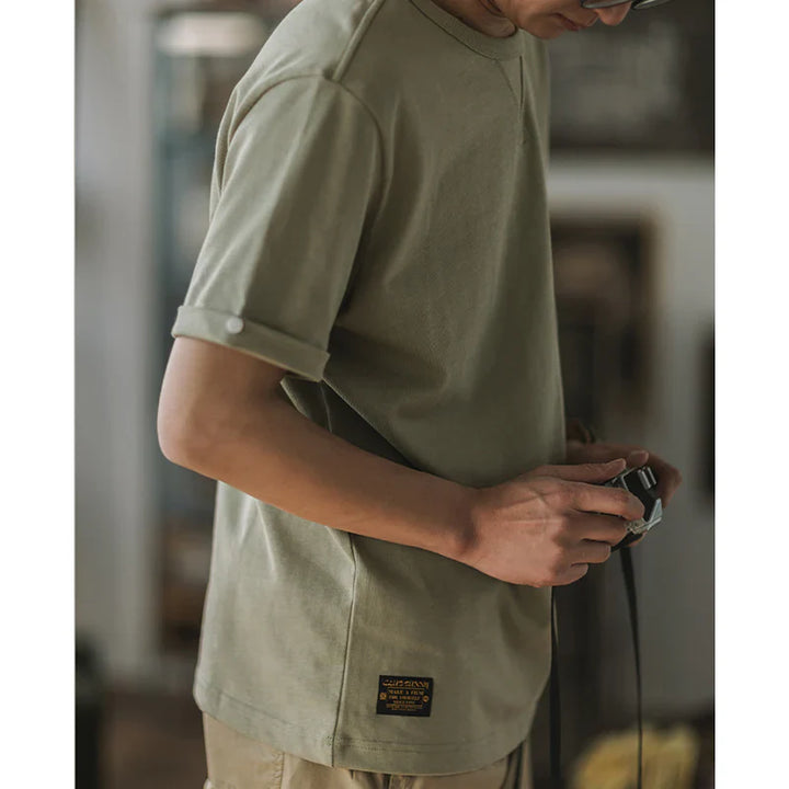 Crew-Neck Short Sleeve Cotton T-shirt