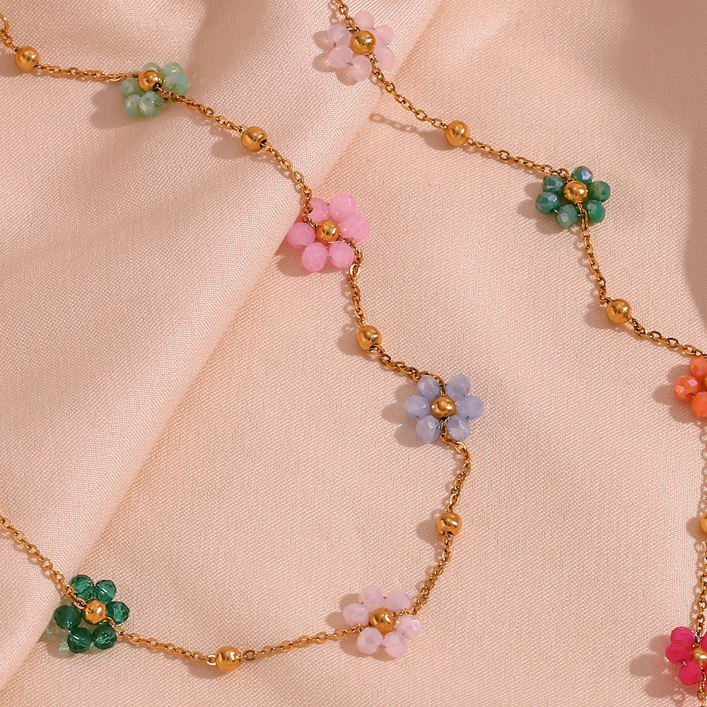 Azalea Floral Gold Necklace