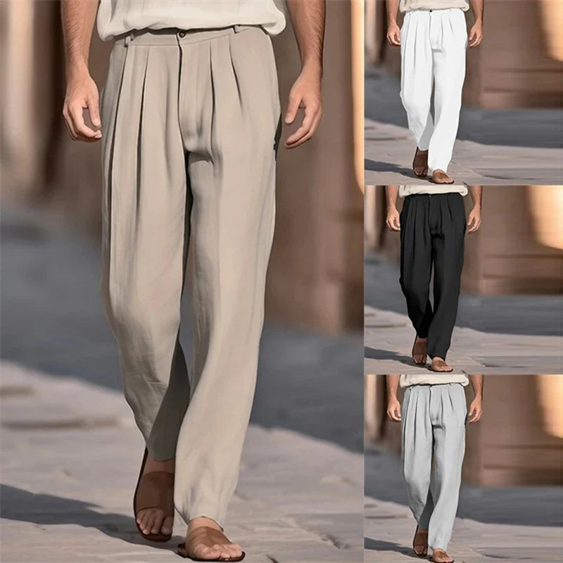 Pantalones casuales de lino