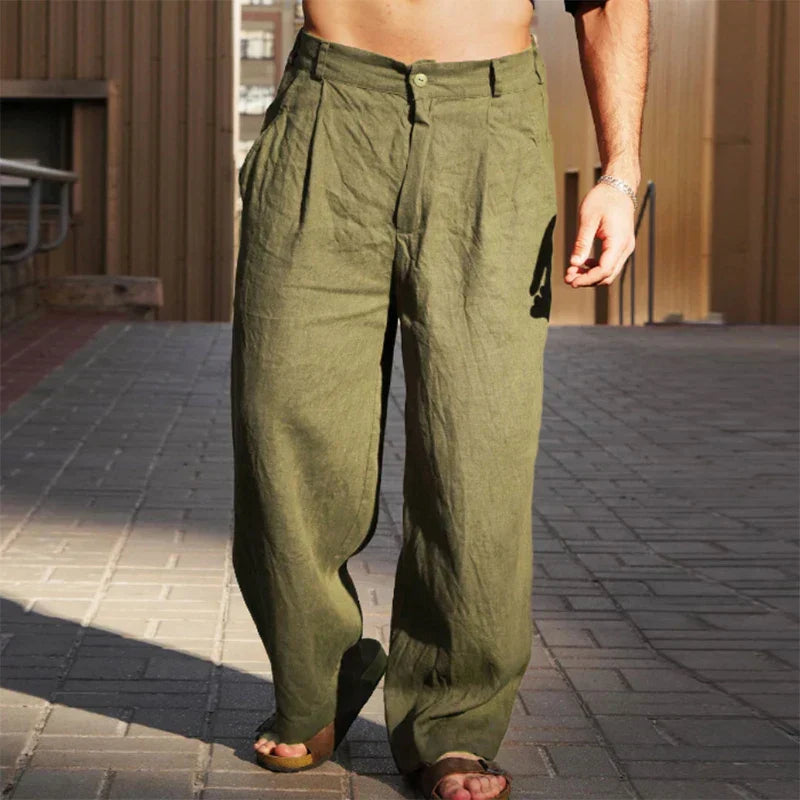 Pantalones casuales de lino