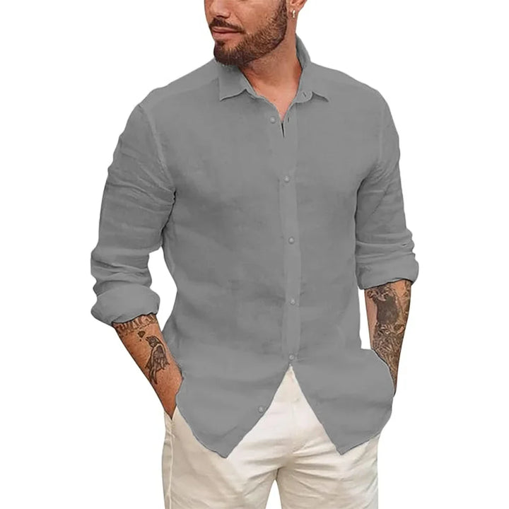 Camisa hawaiana de lino y algodón