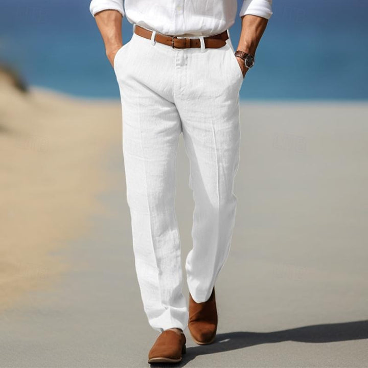 Elegantes pantalones de lino