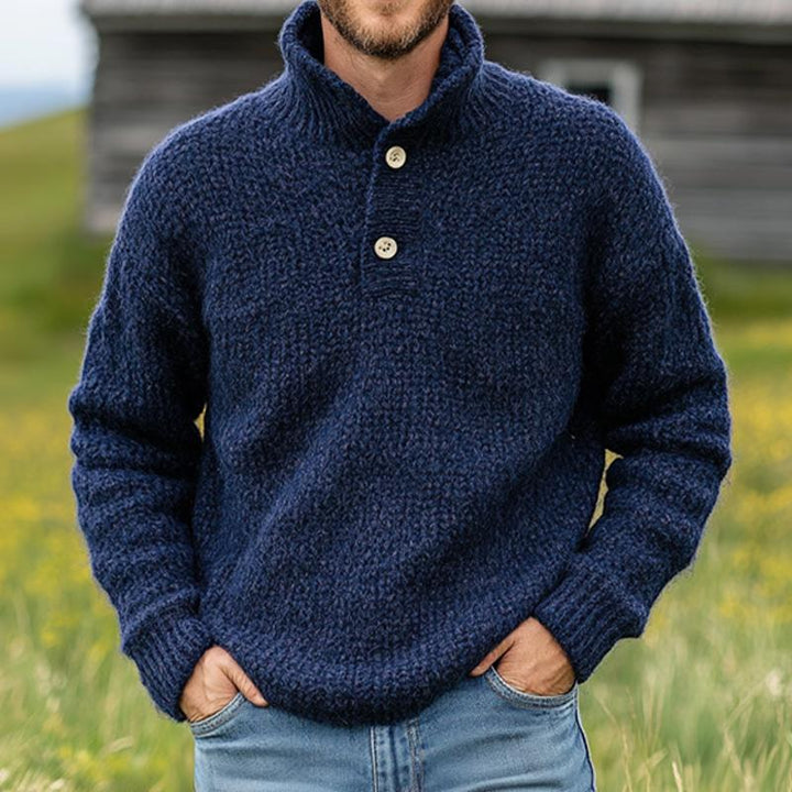 Men's Vintage Dark Blue Two-Button
