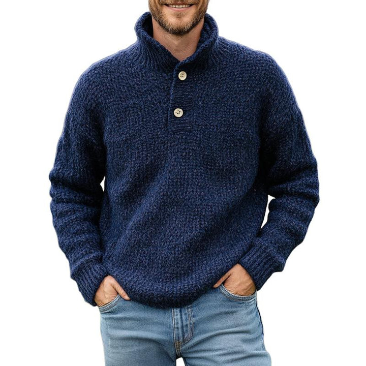 Men's Vintage Dark Blue Two-Button