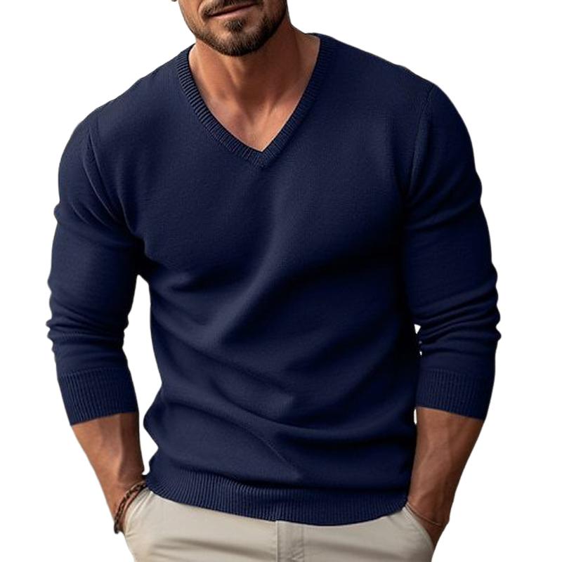 Men's V-neck Long-Sleeved