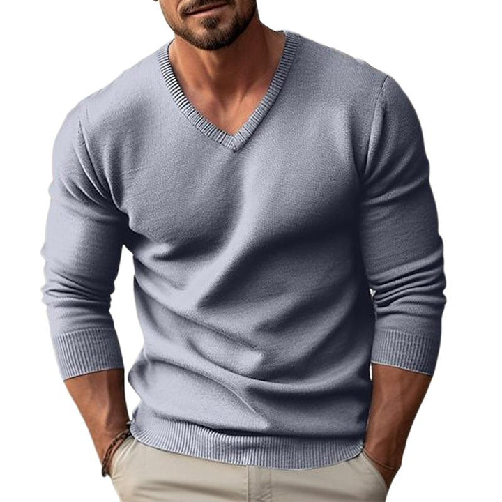 Men's V-neck Long-Sleeved