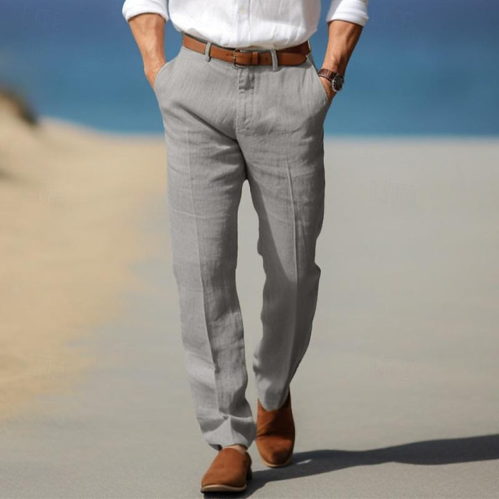 Elegantes pantalones de lino